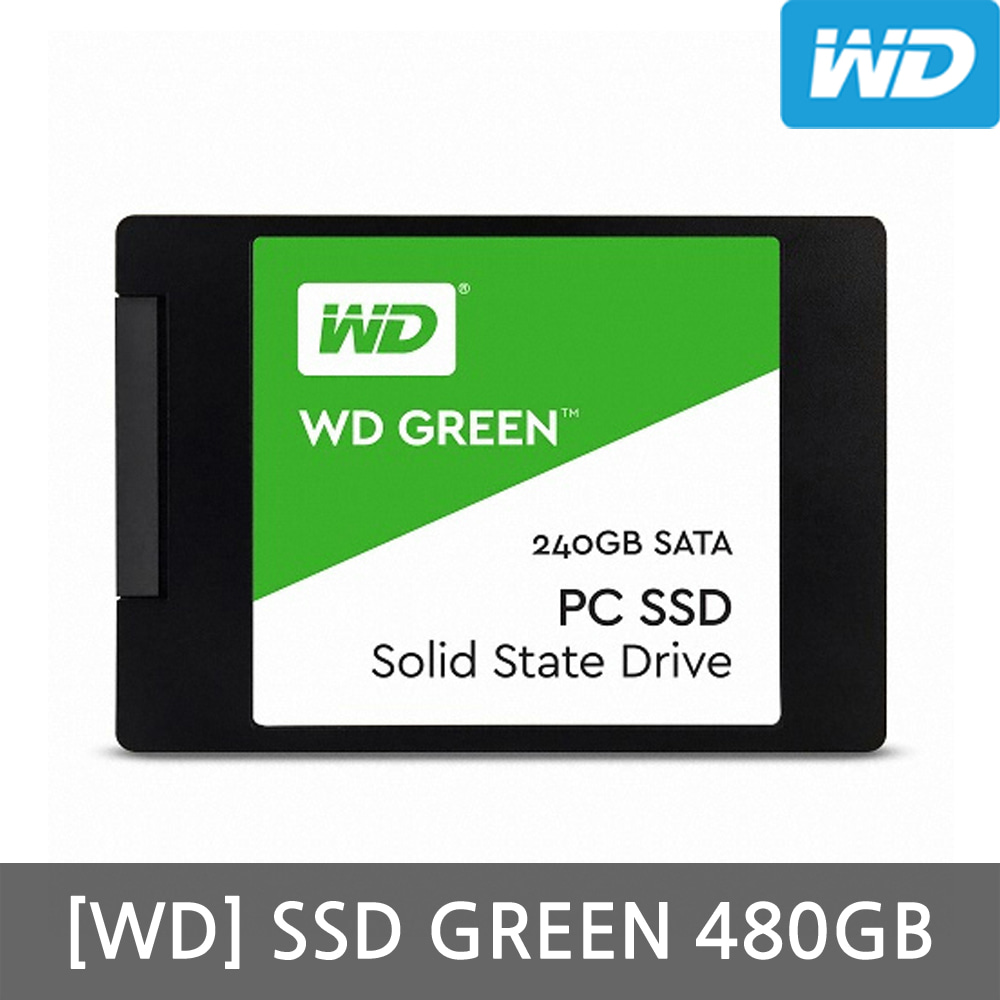 [온라인인증점][WD] Green SSD 480GB 2.5인치 SSD하드 컴퓨터용 노트북용(AS 3년보증)(세금계산서발행가능)(KHPLZ)